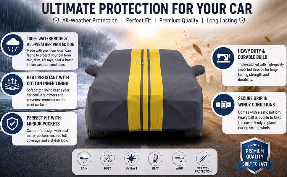 PROTEGO Premium Car Cover for Honda Amaze Antenna New | Waterproof, Dustproof & UV Protection |