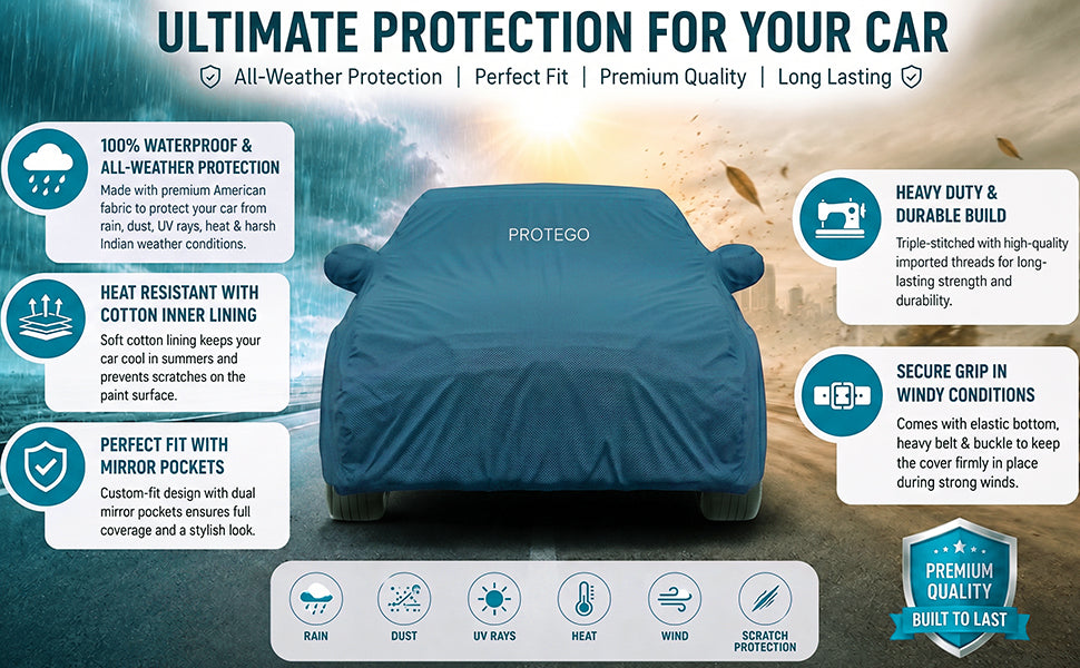 PROTEGO Premium Car Cover for Honda Amaze Antenna New | Waterproof, Dustproof & UV Protection |