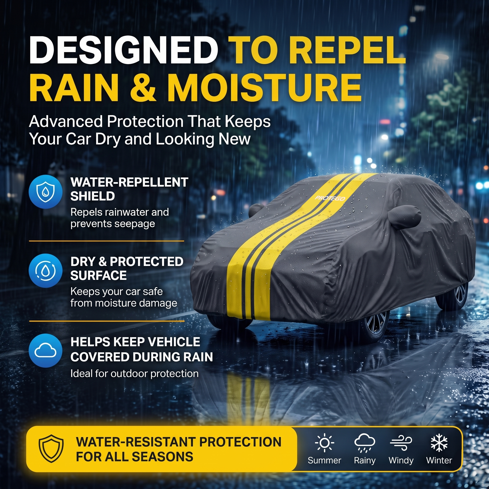 PROTEGO Premium Car Cover for Honda Amaze Antenna New | Waterproof, Dustproof & UV Protection |