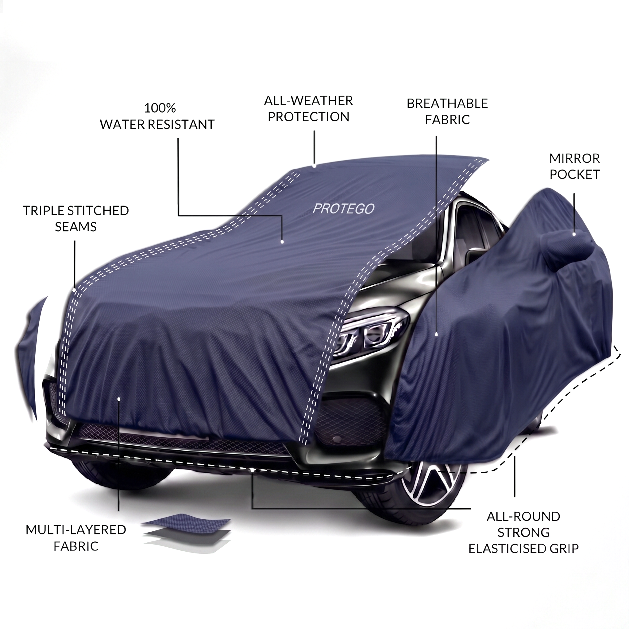 PROTEGO Premium Car Cover for Honda Amaze Antenna New | Waterproof, Dustproof & UV Protection |