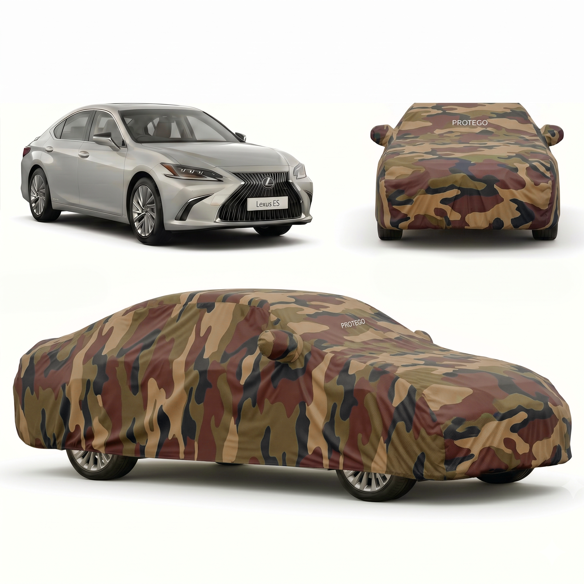 PROTEGO All Weather Car Cover for Lexus ES | 100% Waterproof, Dustproof, UV Resistant | Heavy Duty Triple Stitched | Mirror Pocket & Elastic Fit