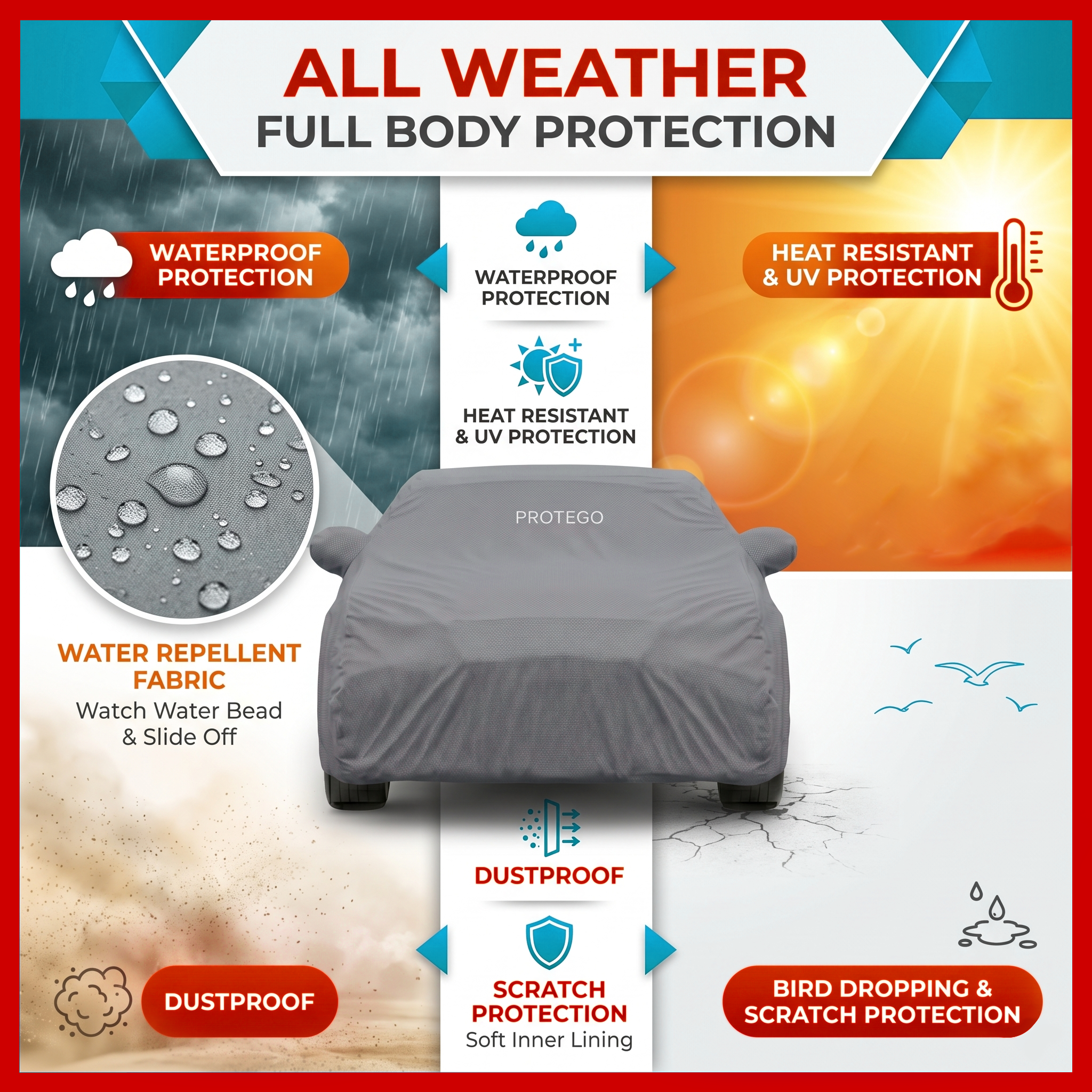 PROTEGO Premium Car Cover for Honda Mobilio | Waterproof, Dustproof & UV Protection |