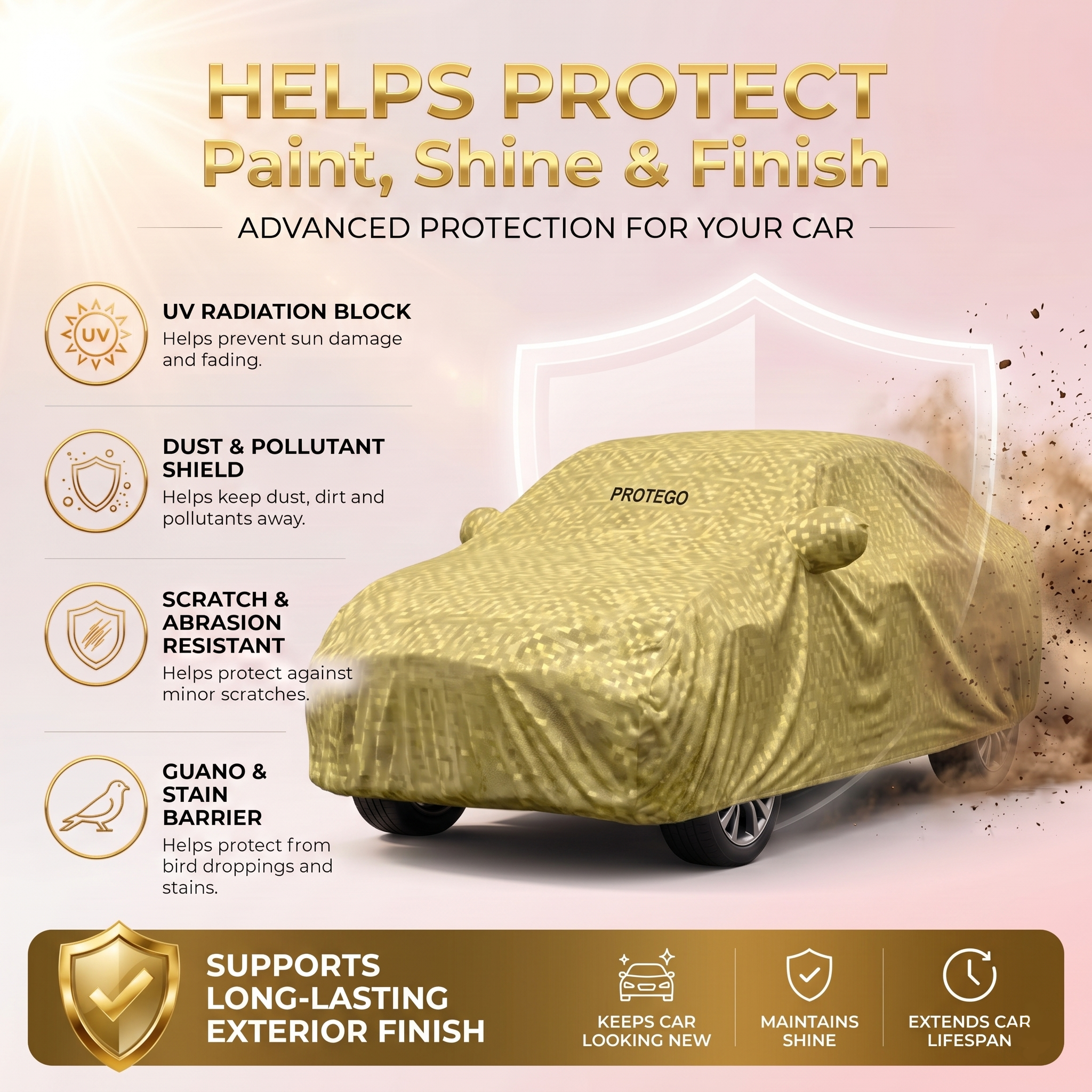 PROTEGO Premium Car Cover for Honda Amaze Antenna New | Waterproof, Dustproof & UV Protection |