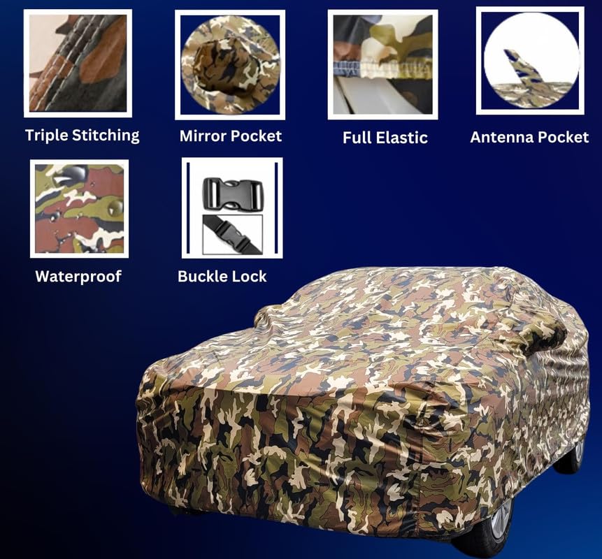 Car cover for Mahindra XEV 9E#Material_Protego Military#Design_Camouflage