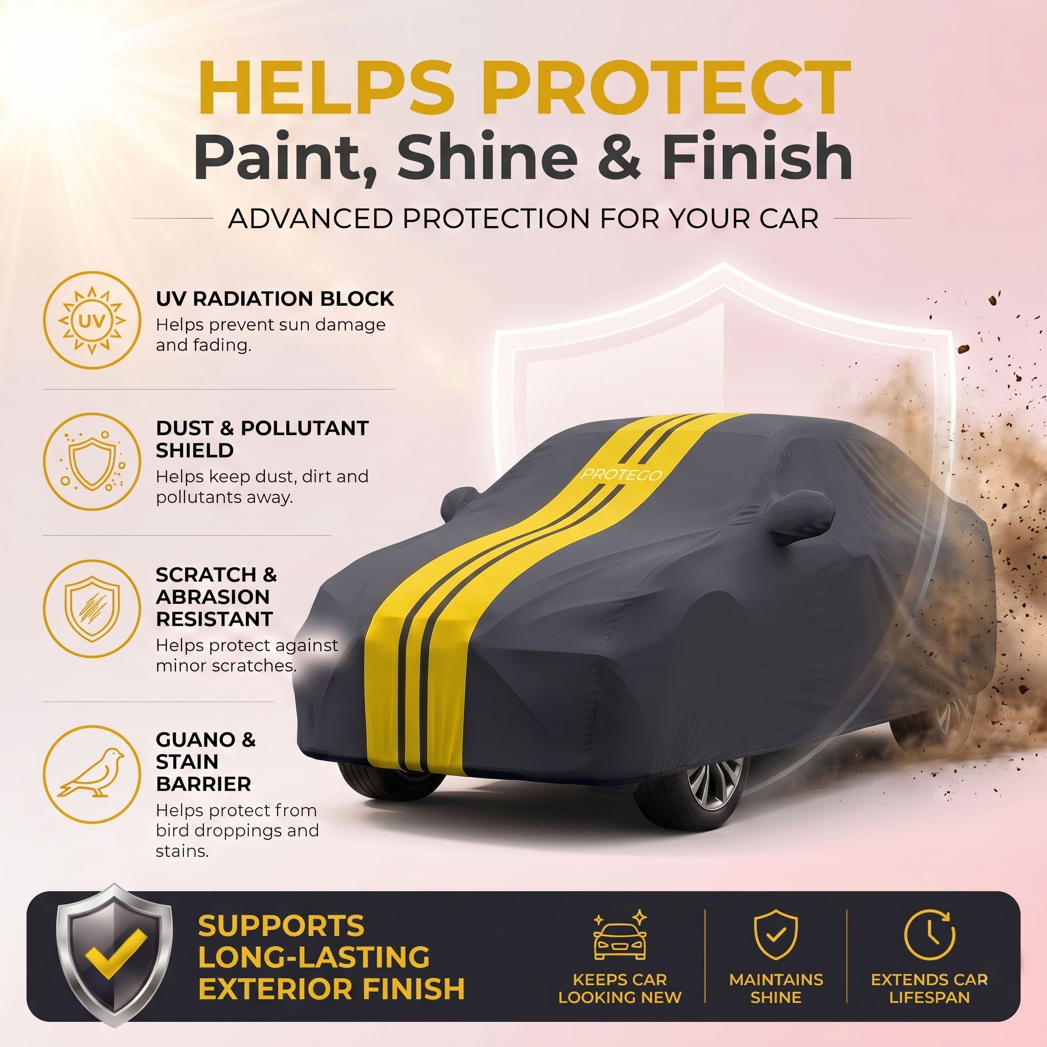 PROTEGO Premium Car Cover for Honda Amaze Antenna New | Waterproof, Dustproof & UV Protection |