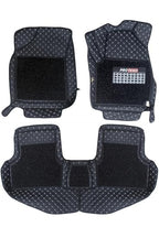 Custom-fit car floor mat with diamond stitching and black carpet insert, side pieces