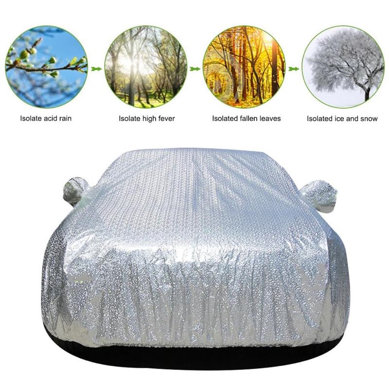 All weather car cover, metallic silver, front mirror pockets and elastic hem