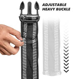 Adjustable heavy buckle strap with elastic webbing for securing a car cover