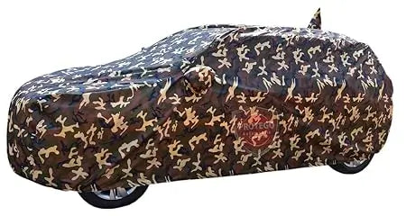 Camouflage car cover side profile with full length hood coverage