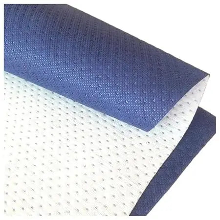 Blue and white textured fabric layer for car cover cushioning