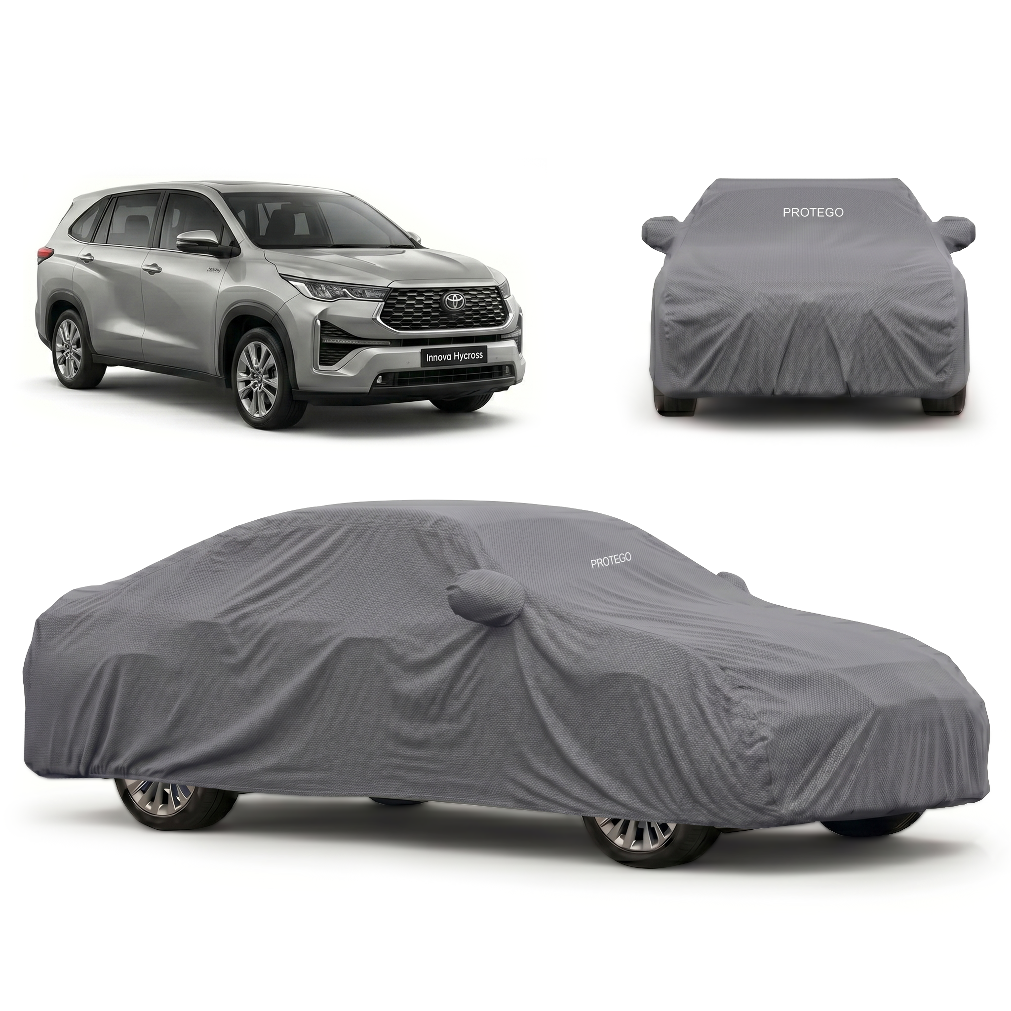 PROTEGO all-weather car cover, dark gray, elastic fit with mirror pockets