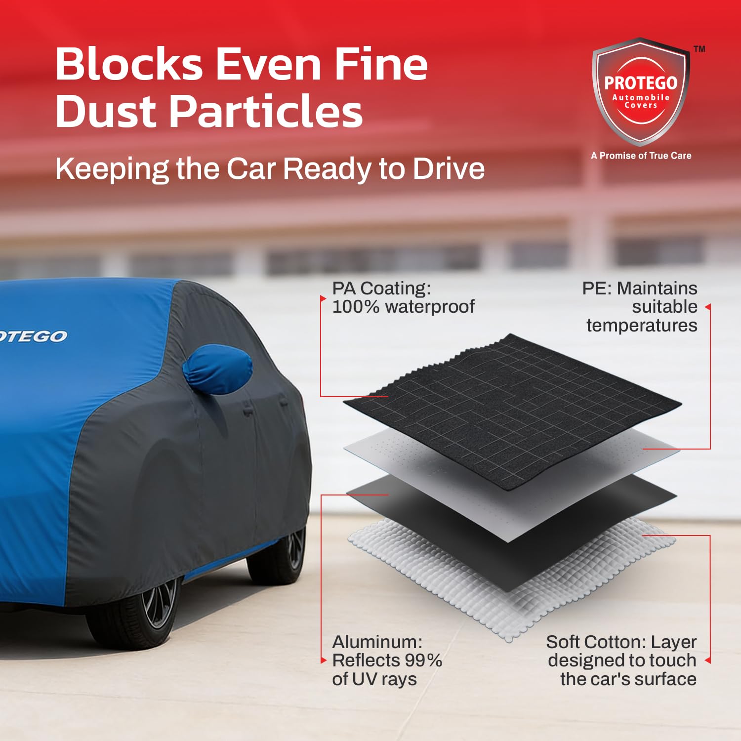 PROTEGO Premium Car Cover for Honda Amaze Antenna New | Waterproof, Dustproof & UV Protection |