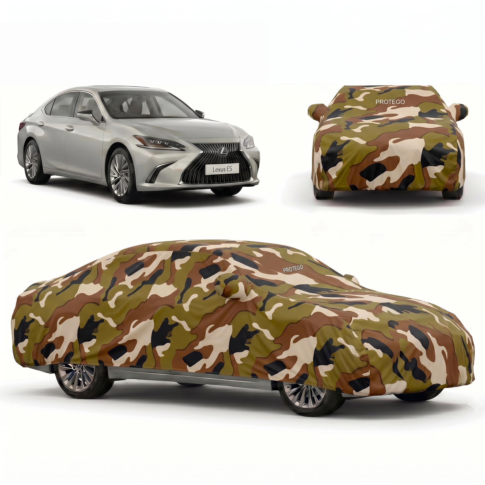 PROTEGO All Weather Car Cover for Lexus ES | 100% Waterproof, Dustproof, UV Resistant | Heavy Duty Triple Stitched | Mirror Pocket & Elastic Fit