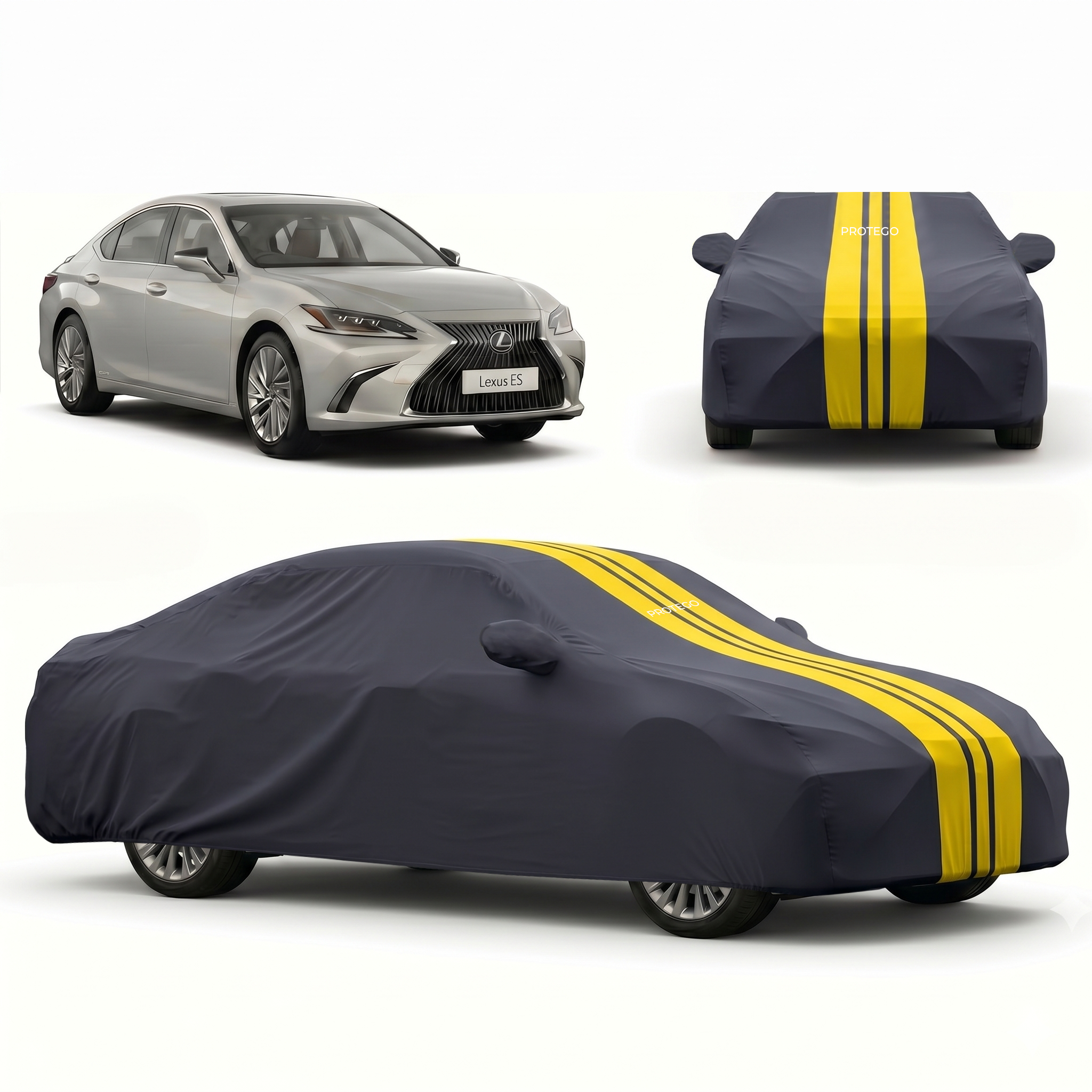 PROTEGO All Weather Protection  Car Cover for Mahindra XEV 9E | Anti Dust, 100% Waterproof, Heat Resistant, UV Proof - Triple Stitched Elastic Grip with Mirror Pocket